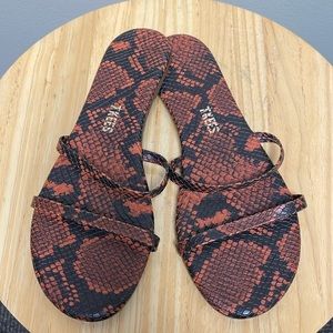 TKEES x Madewell Gemma Snakeskin Sandals